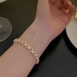 Women's Gold-Tone Floral Crystal Bracelet