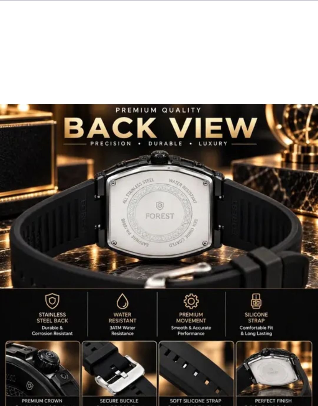 Men's All-Black Skeleton Dial Luxury Watch - Image 3