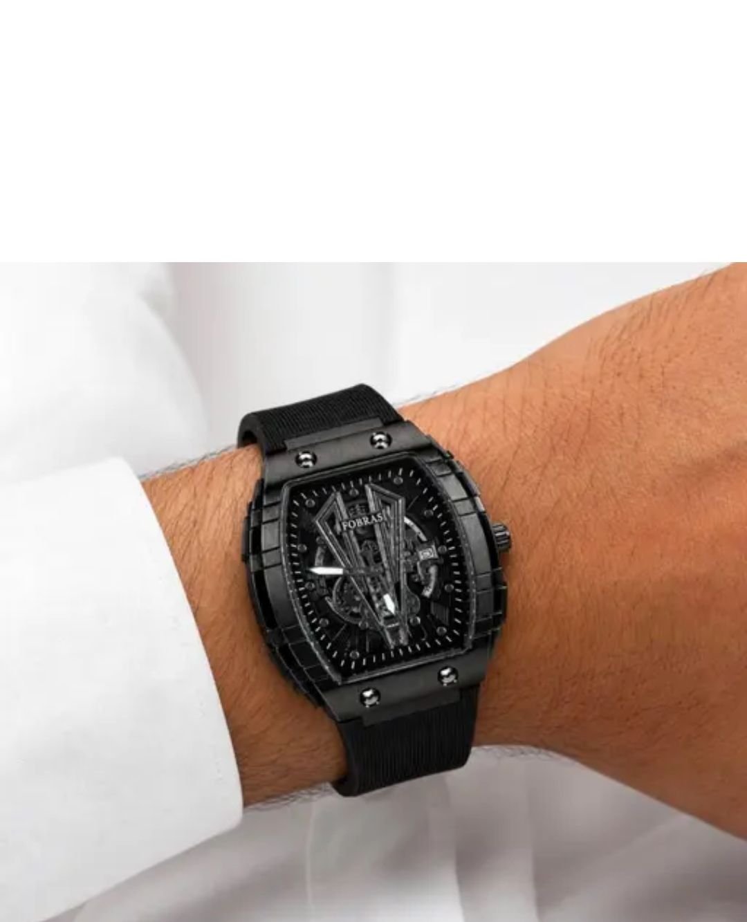 Men's All-Black Skeleton Dial Luxury Watch - Image 4